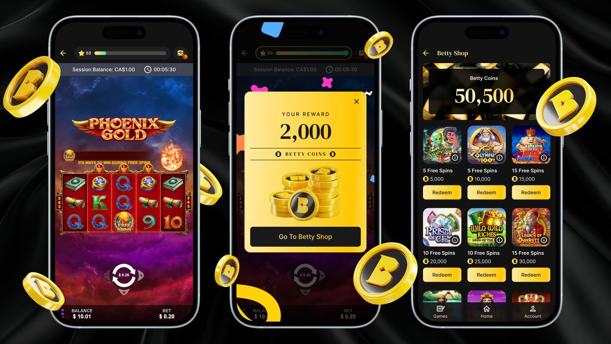 Betty Casino: screenshot of the casino site
