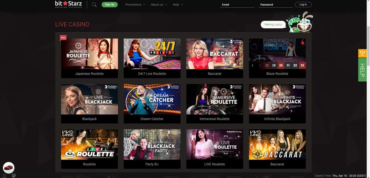 BitStarz: screenshot of the casino site