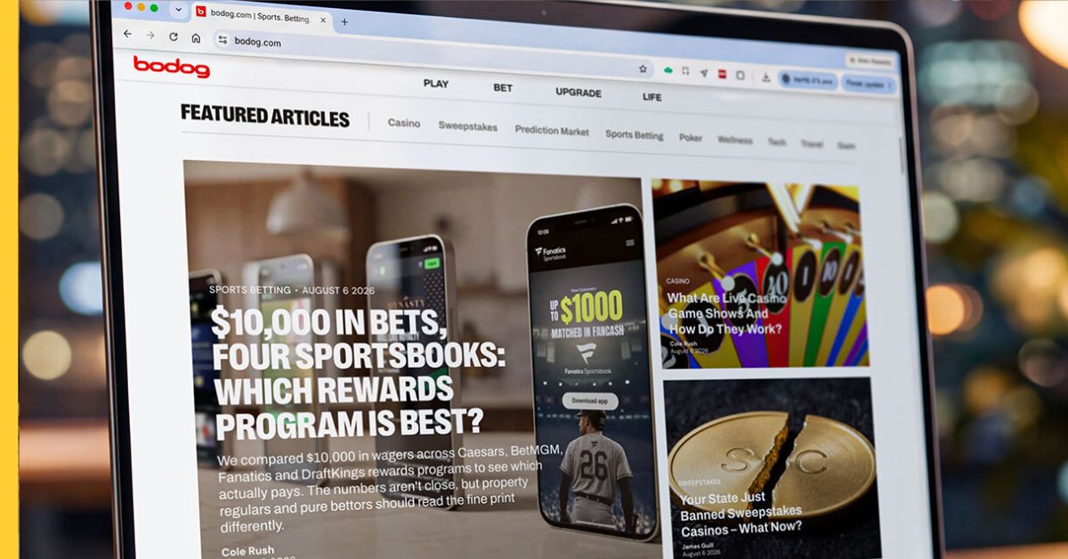 Bodog: screenshot of the casino site