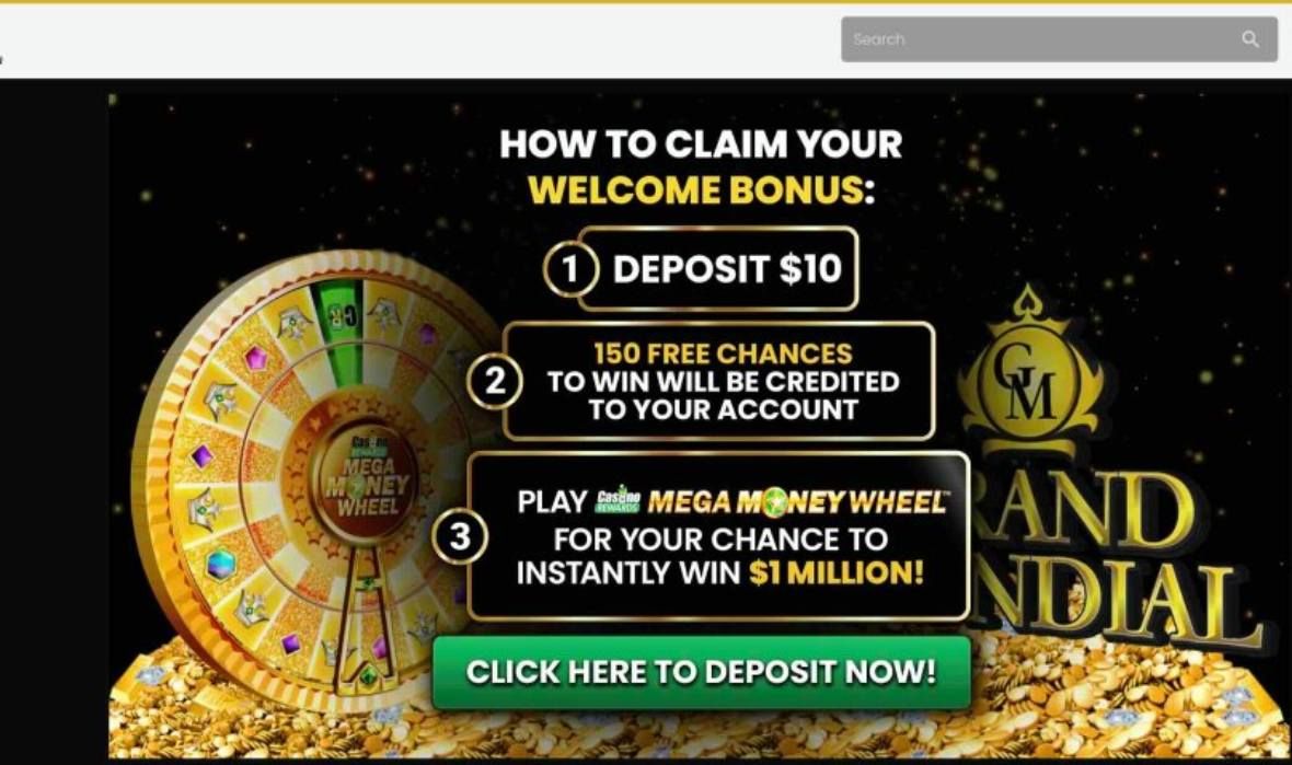 Grand Mondial Casino: screenshot of the casino site