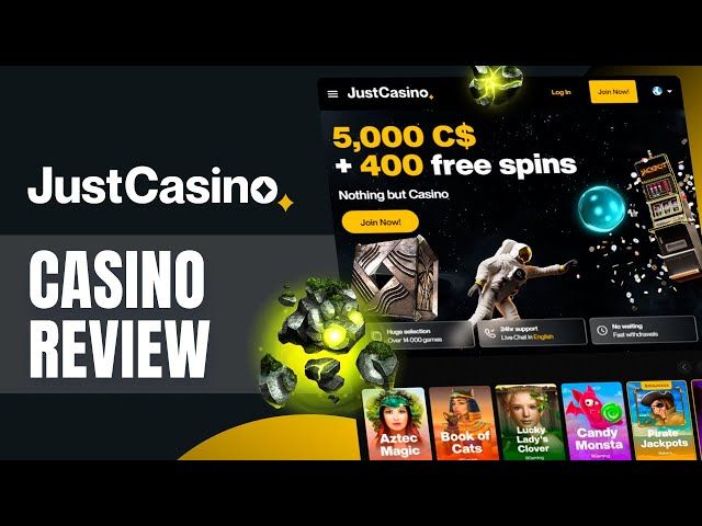 JustCasino: screenshot of the casino site