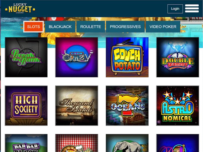 Lucky Nugget Casino: screenshot of the casino site