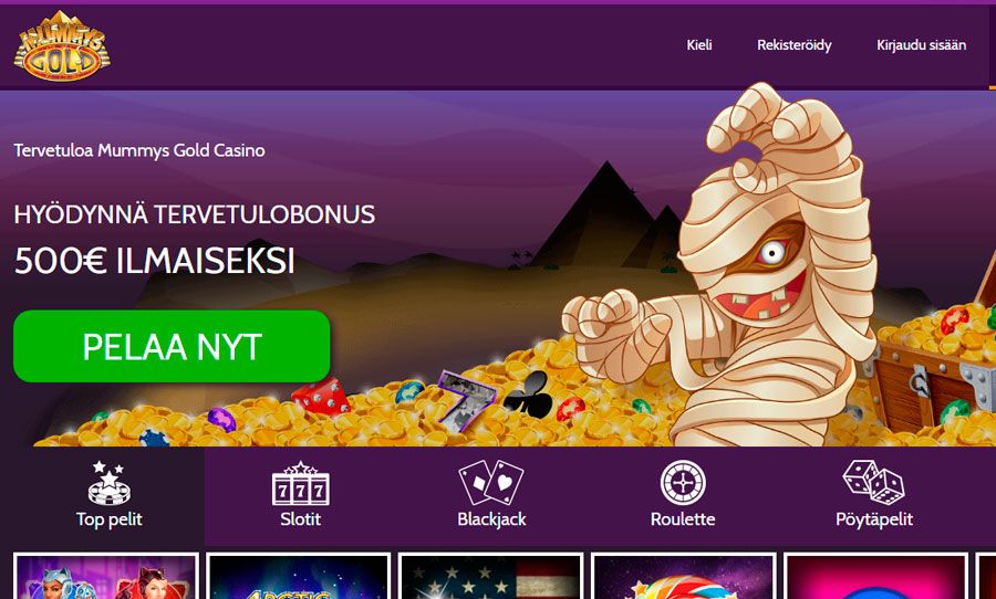 Mummys Gold Casino: screenshot of the casino site