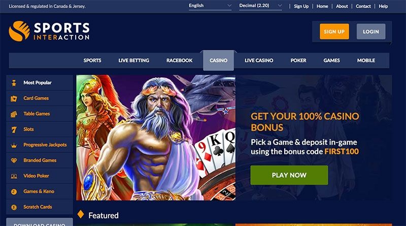 PlayOLG: screenshot of the casino site