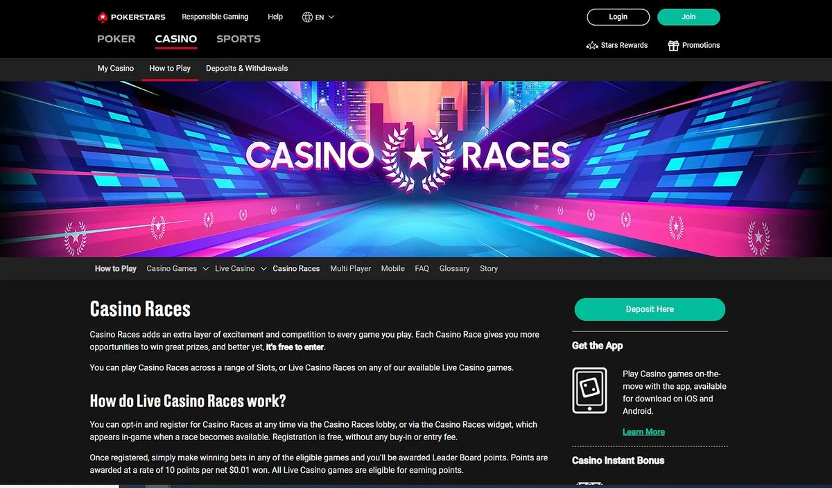 PokerStars Casino: screenshot of the casino site