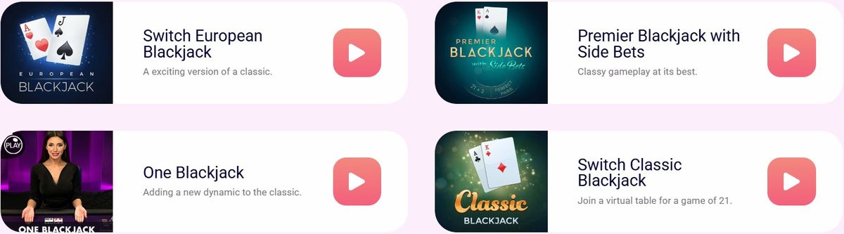 Spin Galaxy Casino: screenshot of the casino site