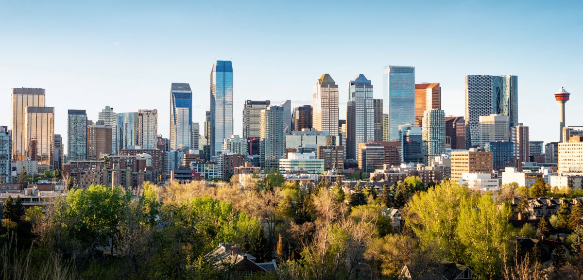 Central portion of Calgary skyline, taken from the south.