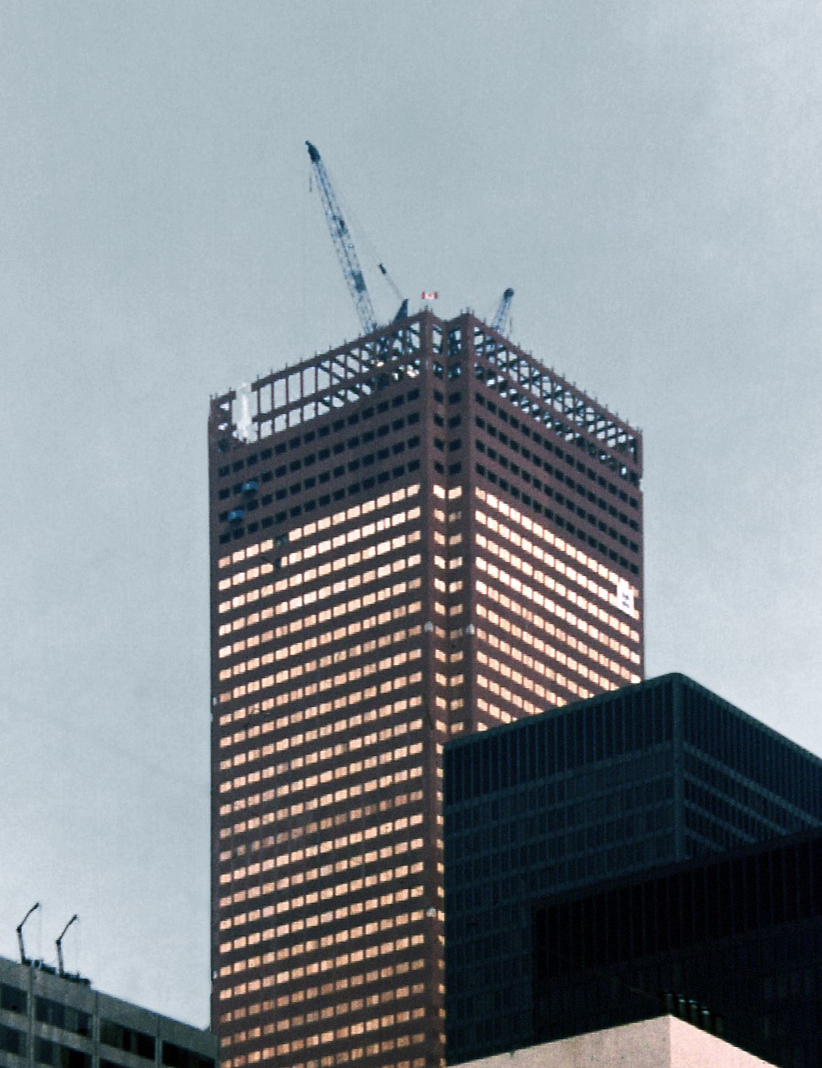 The Bank of Montreal's First Canadian Place, a 72-storey office tower under construction