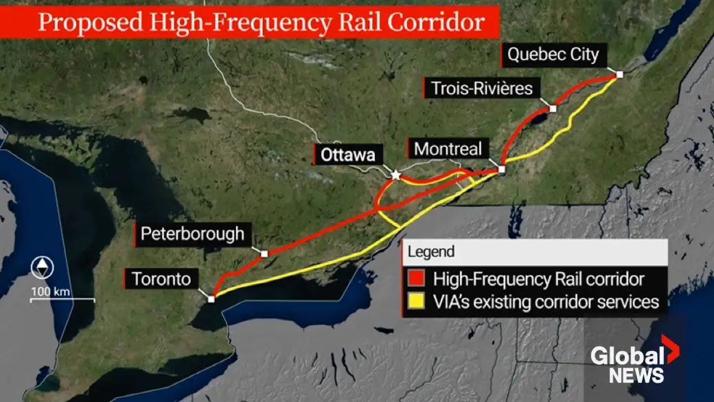 High-speed rail from Toronto to Quebec City could cost up to $113B, budget officer says