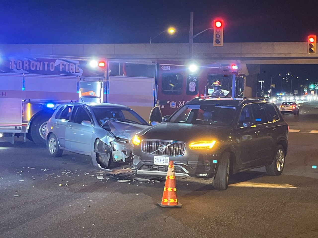 Two hospitalized after T-bone collision near Yorkdale Mall