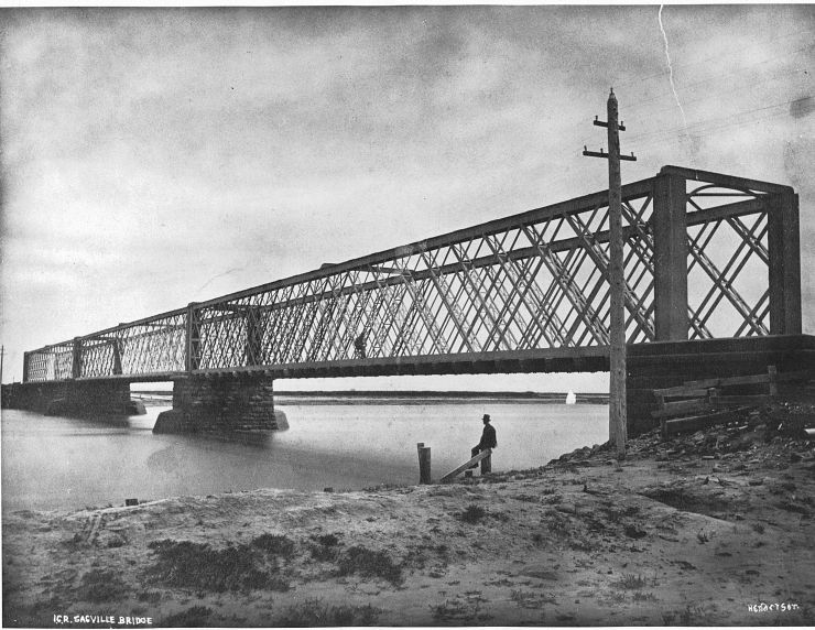 "Intercolonial Railway bridge at Sackville, NB" (around 1875)