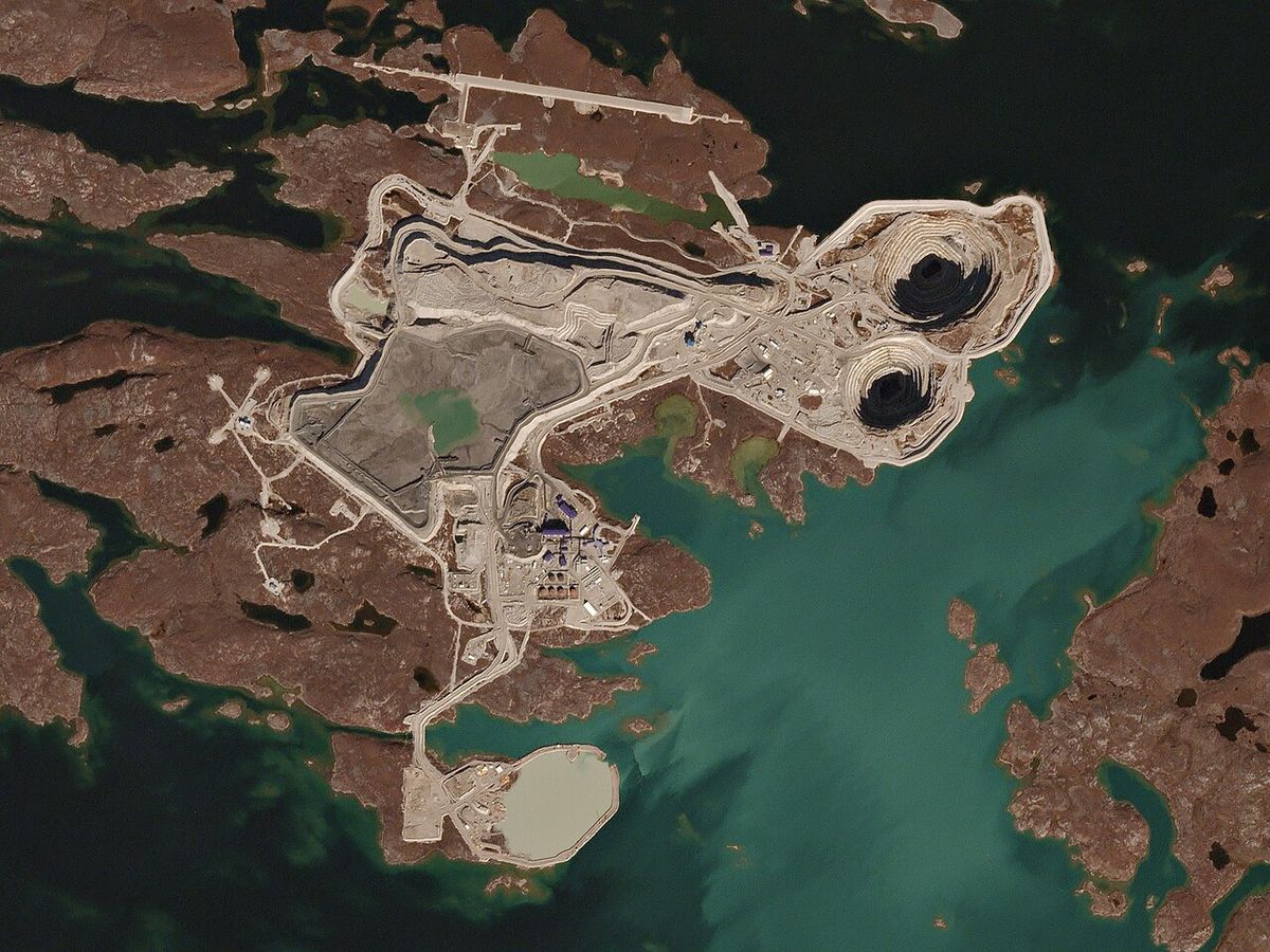 Diavik, Canada September 21, 2016 The Diavik Diamond Mine gouges deep into the sub-arctic tundra of Canada's Northwest Territories. Since op