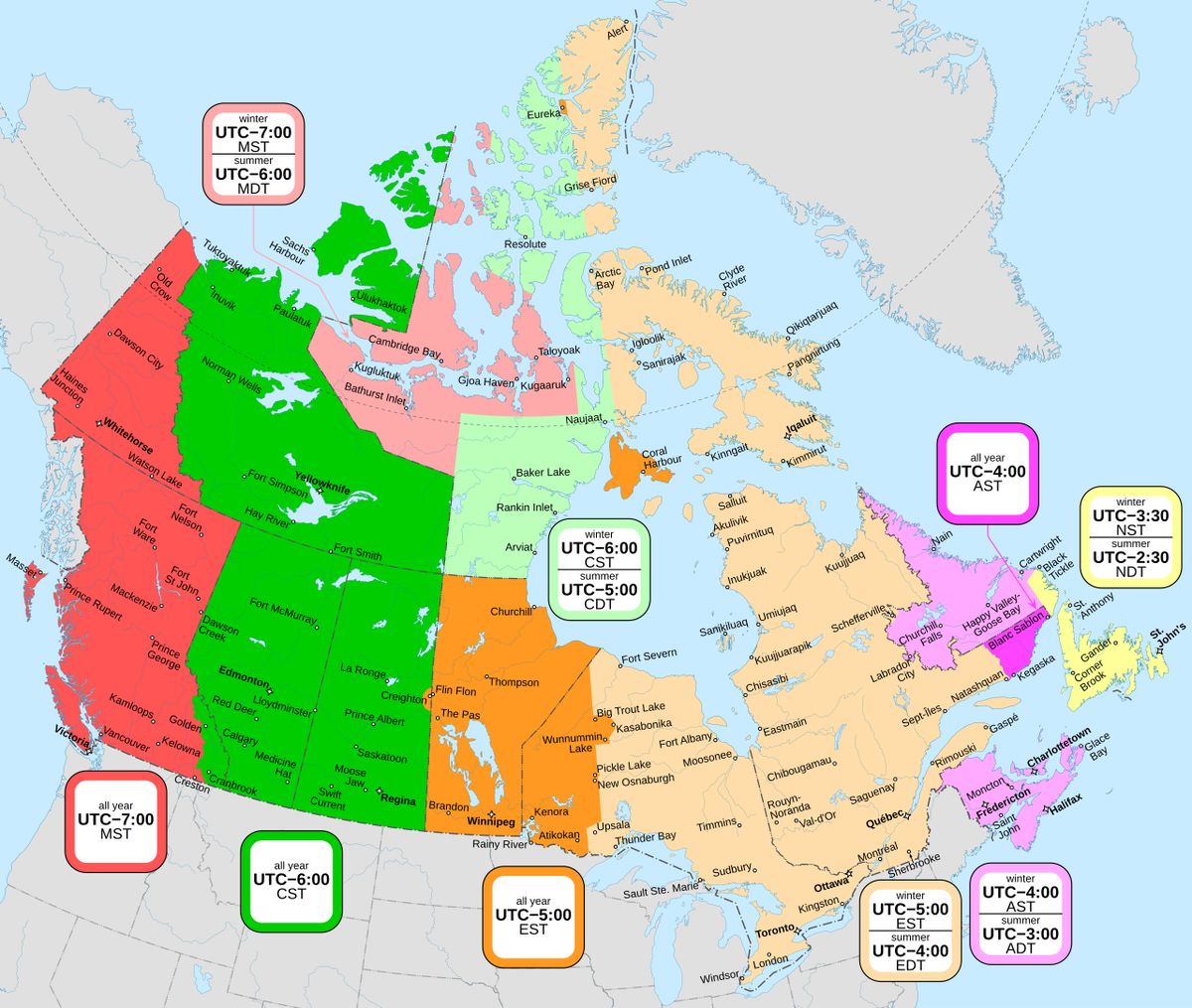 Time in Canada