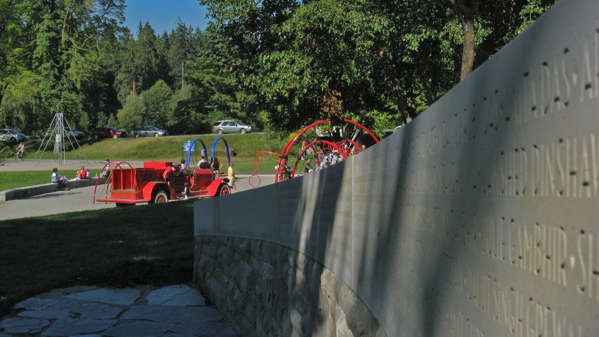 Monument and playground commemorating Air India Flight 182 victims, Ceperley Park Playground, Stanley Park, Vancouver