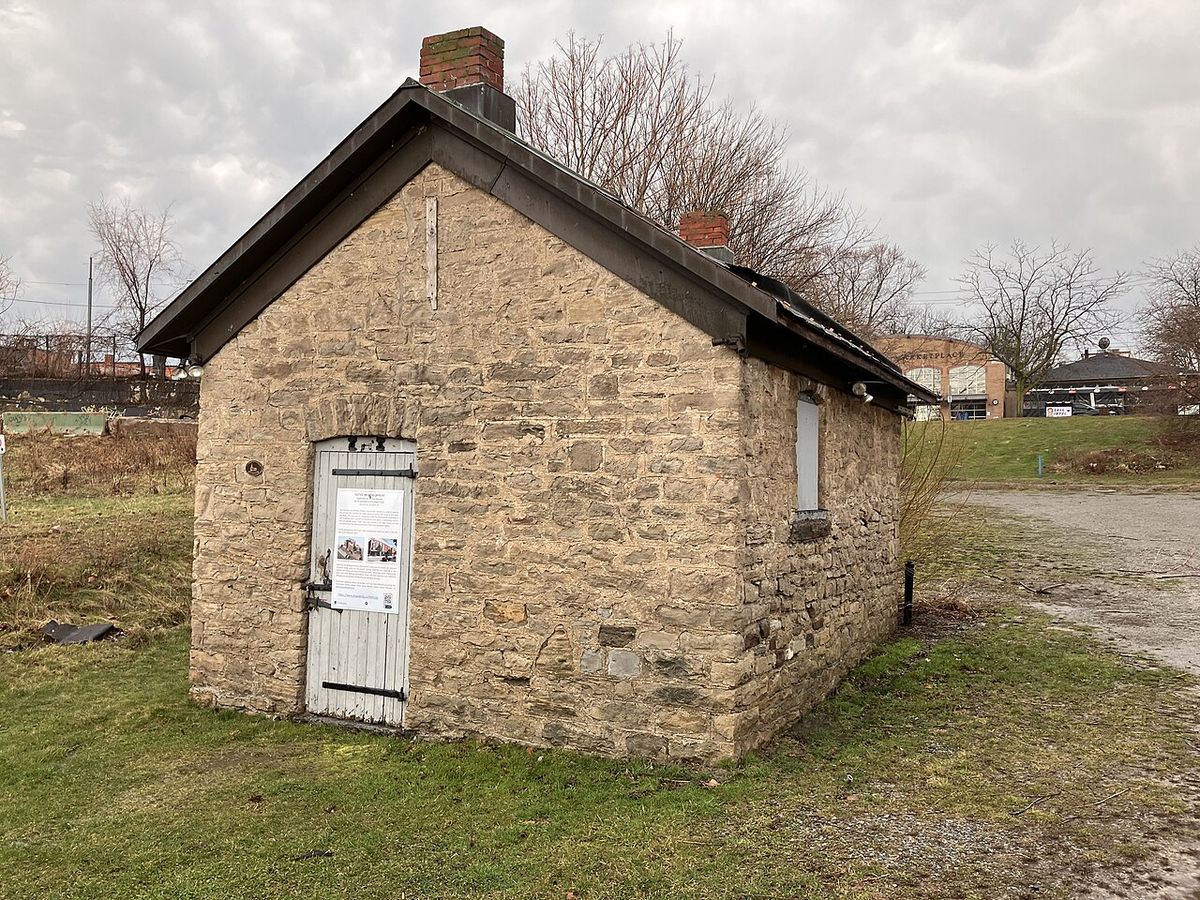 The Historic Port Dalhousie Jail located at 11 Main St, St. Catharines. It was built in 1845.