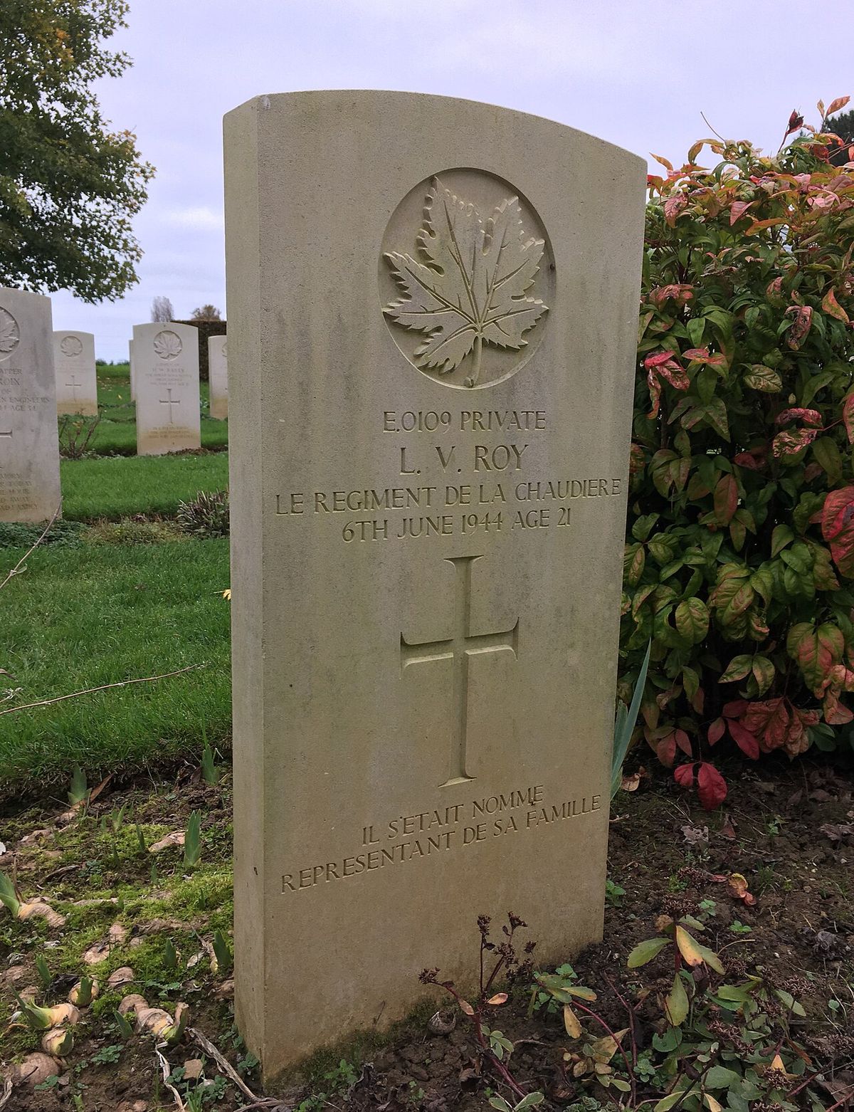 Louis Valmont Roy grave