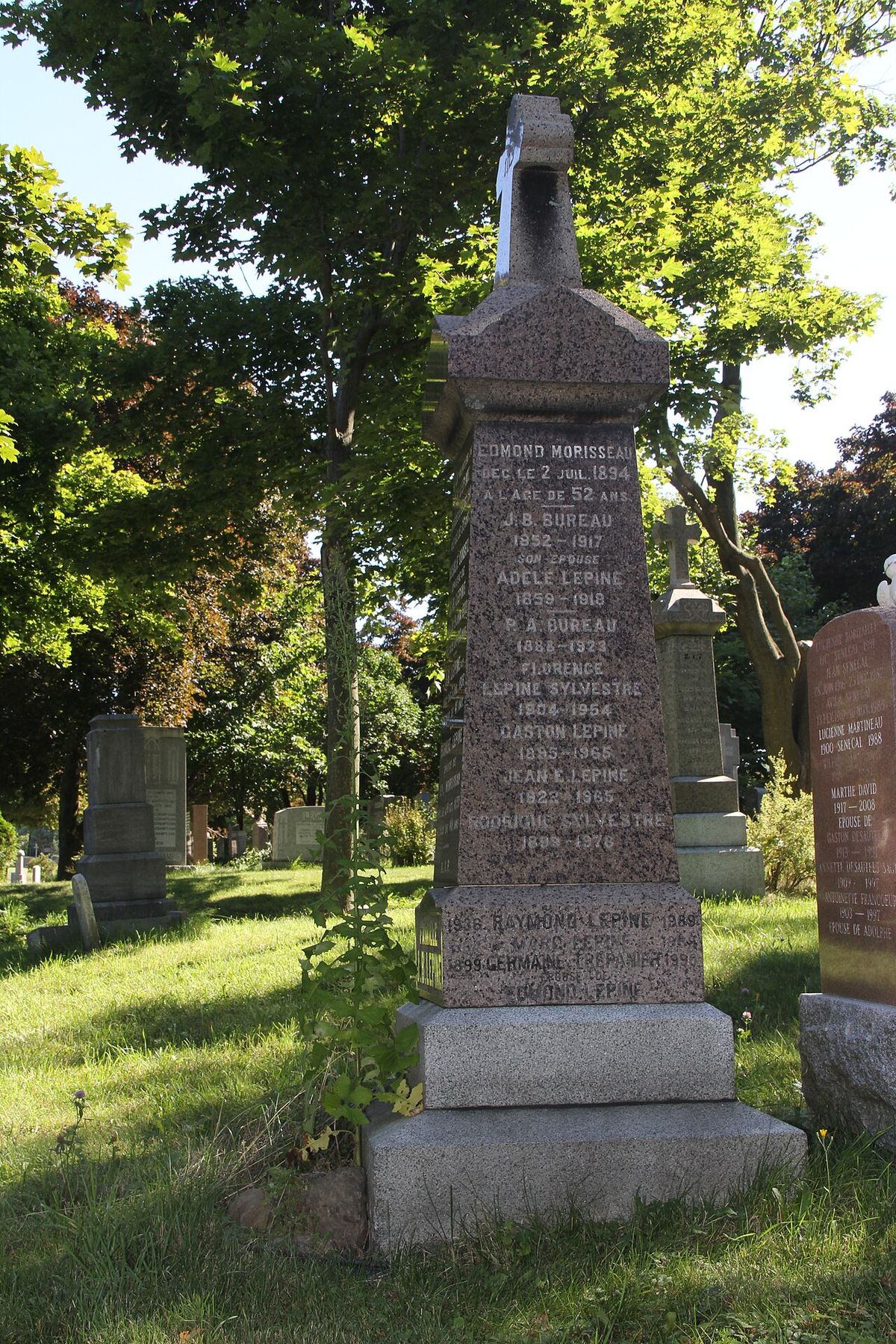 Marc Lepine (1964 - 1989) and family’s tombstone, Notre-Dame-des-Neiges Cemetery (J3-220), Montreal.