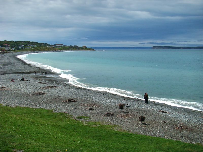 Topsail Beach, Avalon Peninsula, Newfoundland, Canada. Kelly's Island can be seen in the horizon.