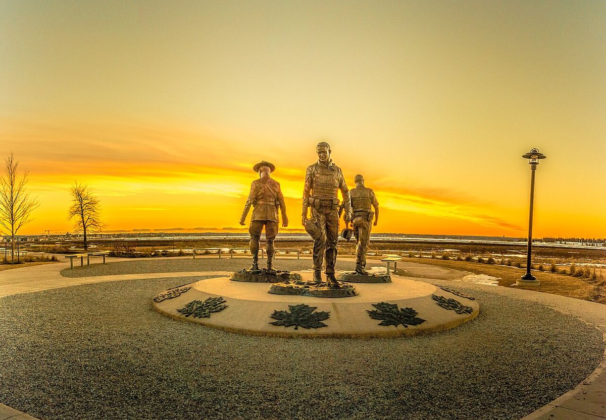 Sunrise Behind the RCMP Memorial in Moncton