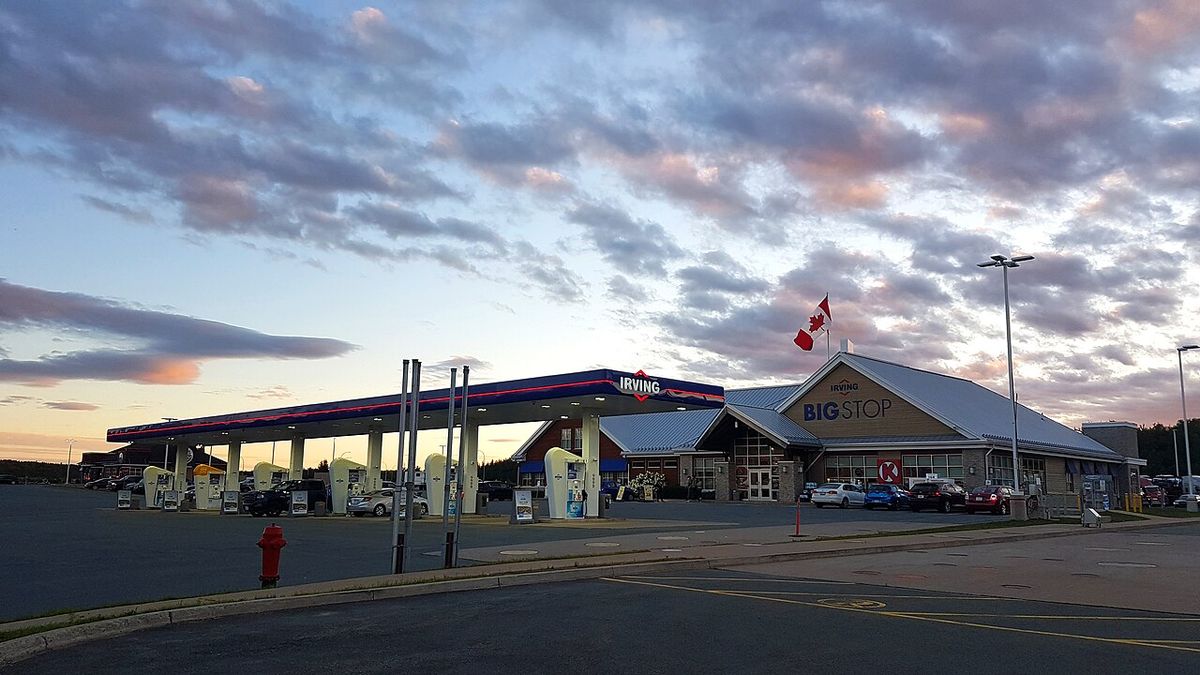 The Irving Big Stop service area, restaurant and gas station on August 27, 2020, at 6757 Highway 2 in Enfield, Nova Scotia, Canada. This is 