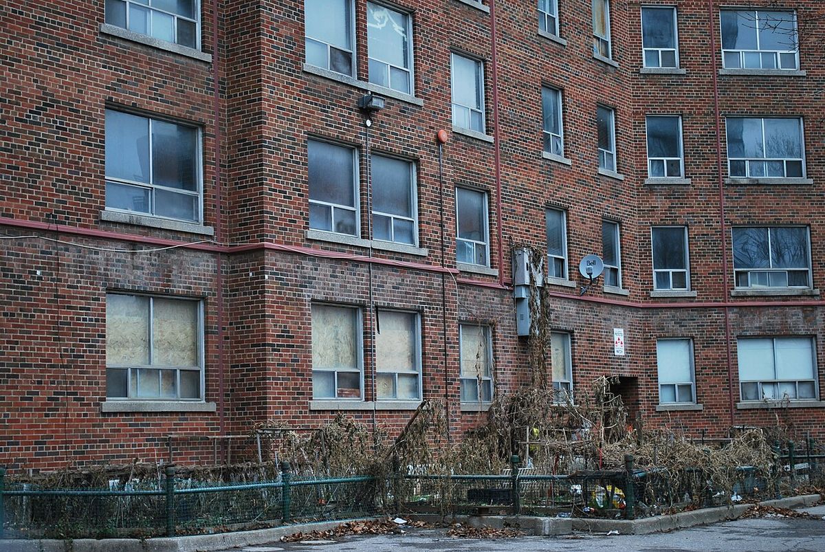 These apartments were built as part of a community housing project meant to house low-income families in the Cabbagetown area in a new neigh