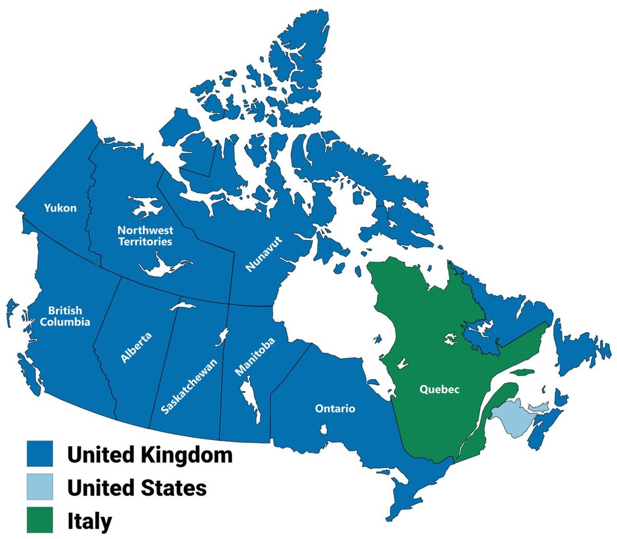 Largest nation of immigrants by province and territory, 1986 census