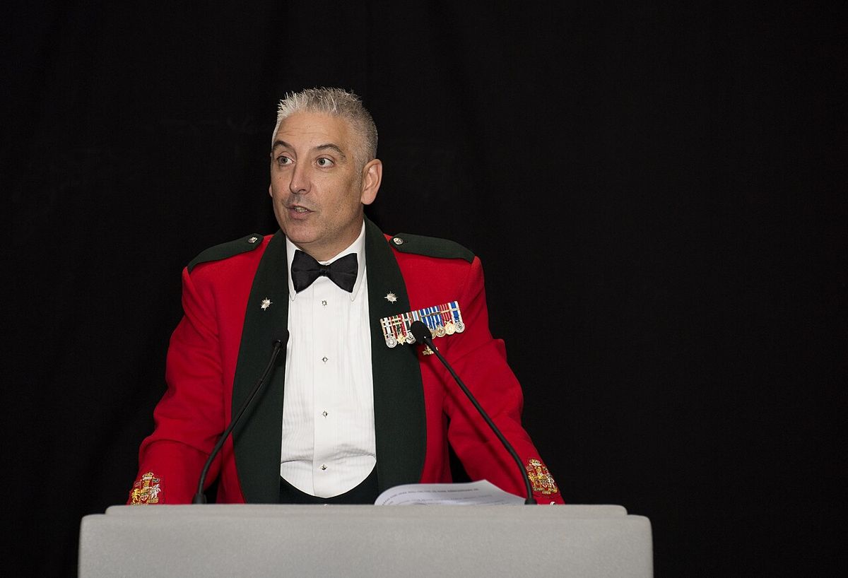 Canadian Army, Command Sgt. Maj. Shaun Prendergast, NATO Intelligence Fusion Center senior enlisted leader speaks at The 2019 Air Force Ball