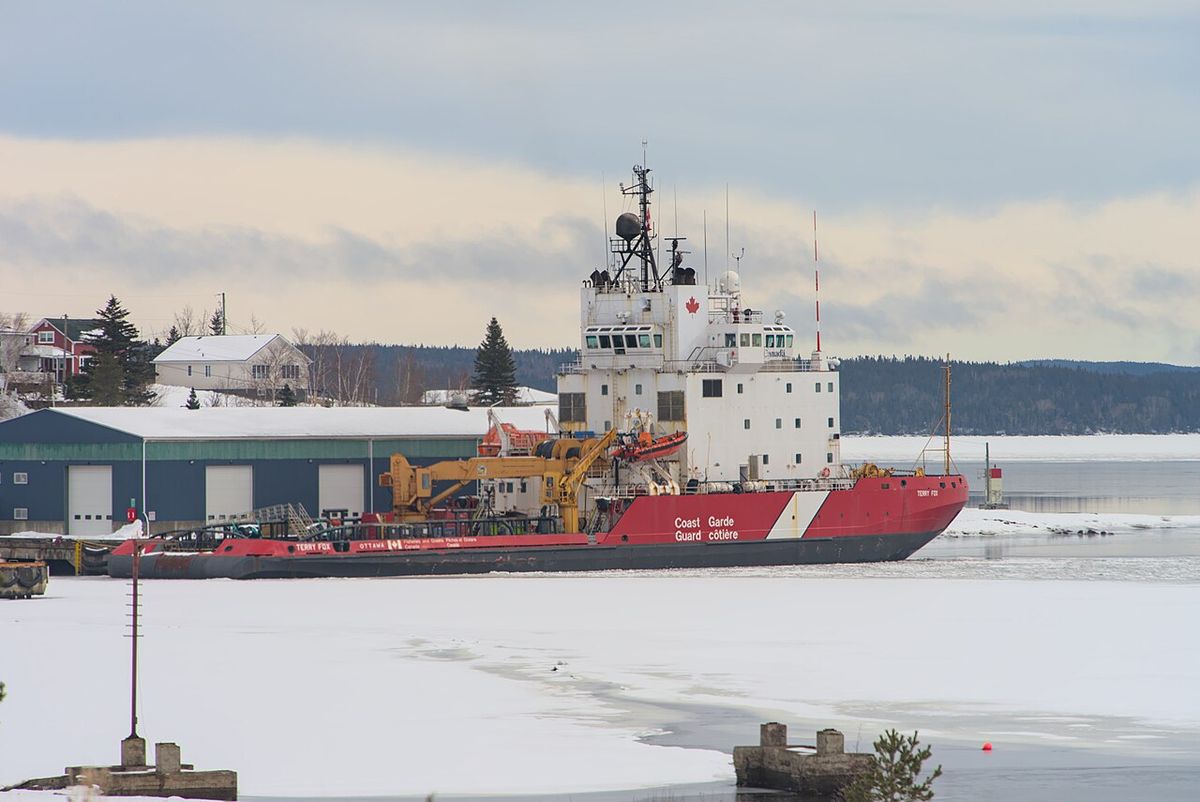 The Canadian Coast Guard Ship Terry Fox in Botwood, Newfoundland