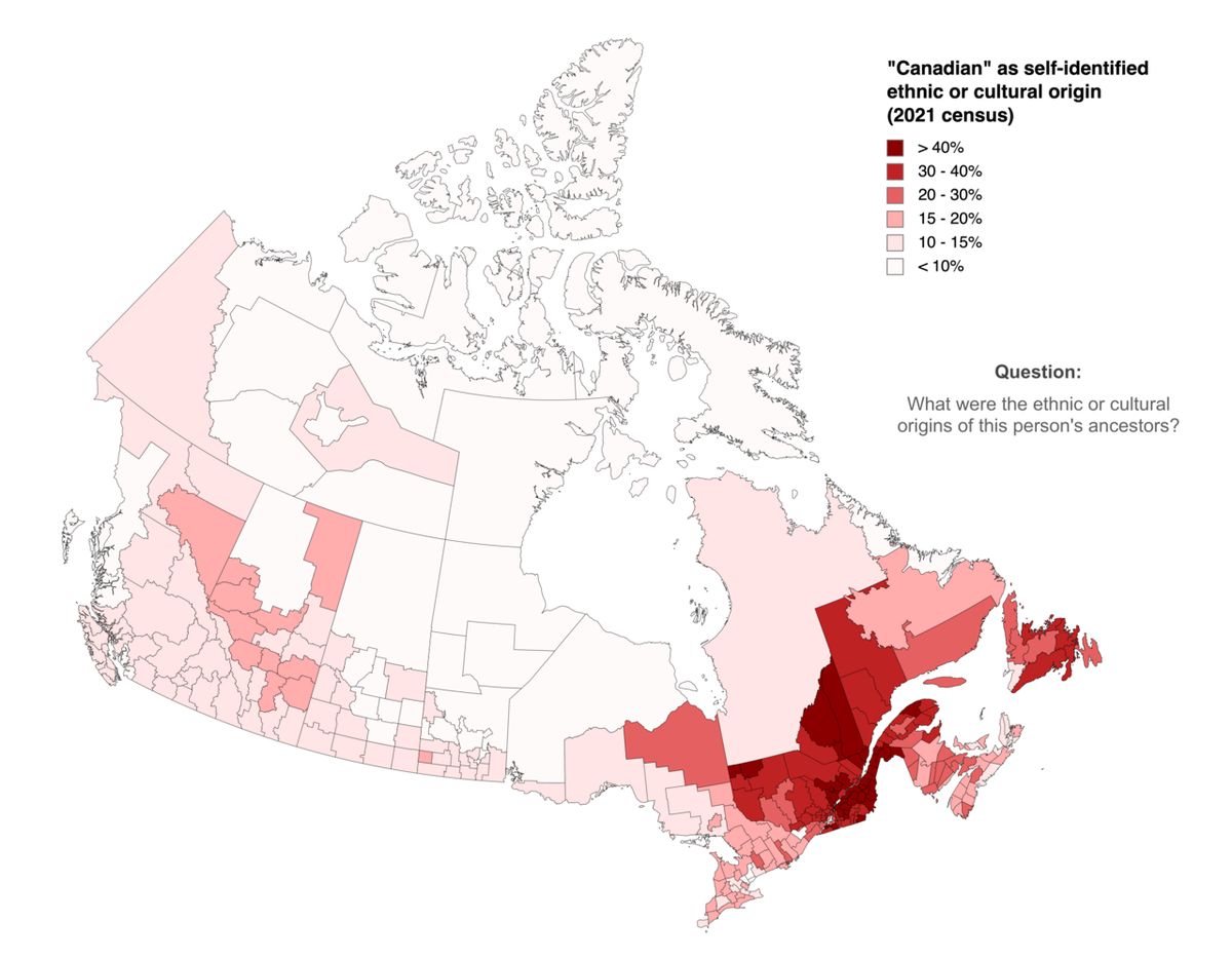 "Canadian" as an ethnic group has since 1996 been added to census questionnaires for possible ancestral origin or descent. "What were the et
