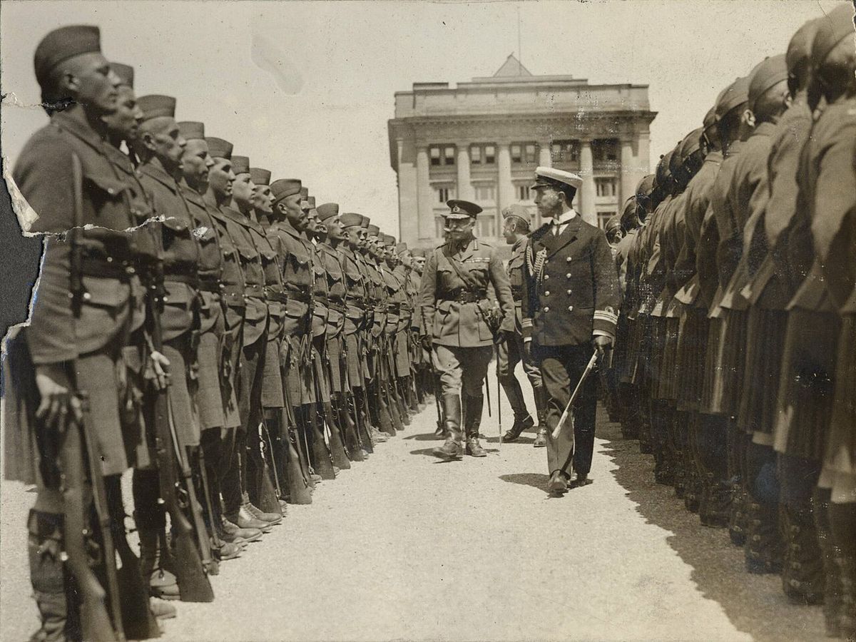 Item is a photograph taken by J. A. Millar from an album depicting scenes of the Canadian Expeditionary Force at Valcartier Camp, at Quebec,