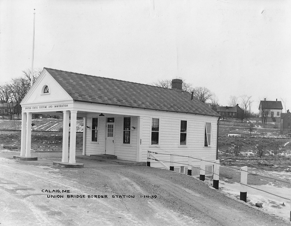 Completion photograph of the Union Bridge Border Station in Calais, Maine, taken in 1939 Other information Completion Photographs of Federal