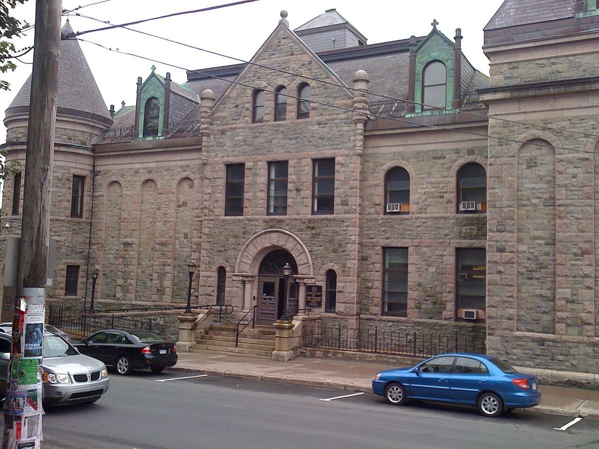 Duckworth Street facade of the Supreme Court of Newfoundland and Labrador (Trial Division entrance)