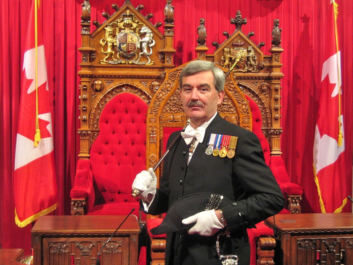 This is a picture of Kevin MacLeod taken in the Canadian Senate Chamber