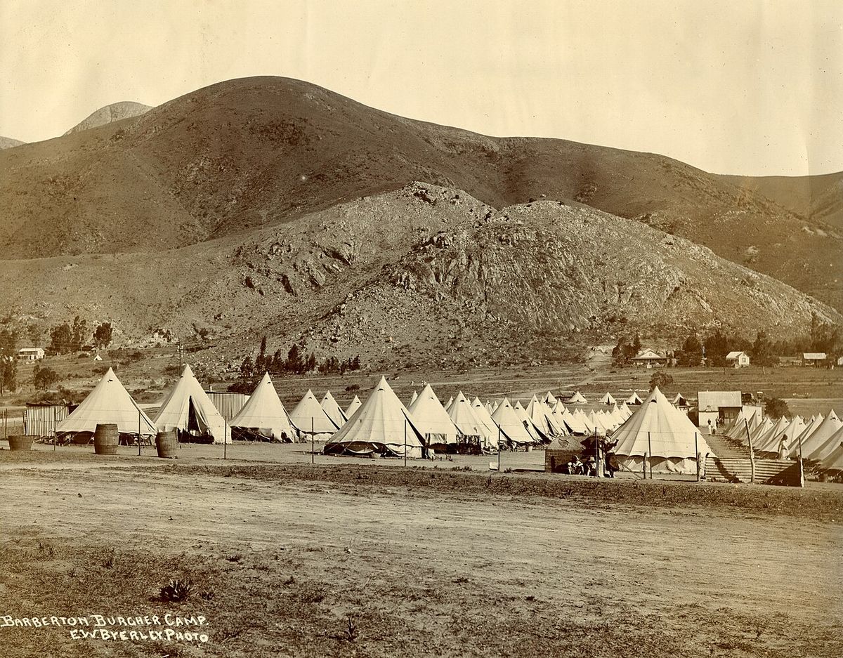 View of Barberton camp, c1901. Photograph inserted at page 156 of Millicent Garrett Fawcett's Report on the concentration camps in South Afr