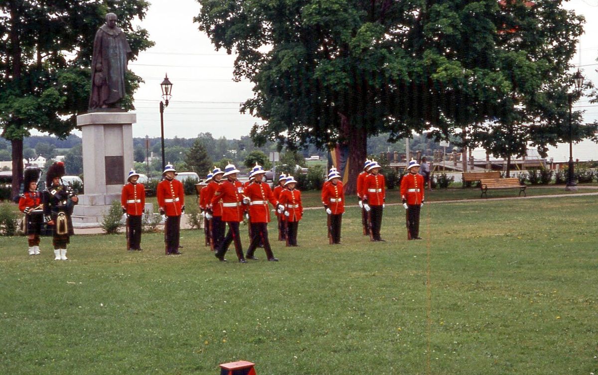 A bagpipe player in Fredericton, NB