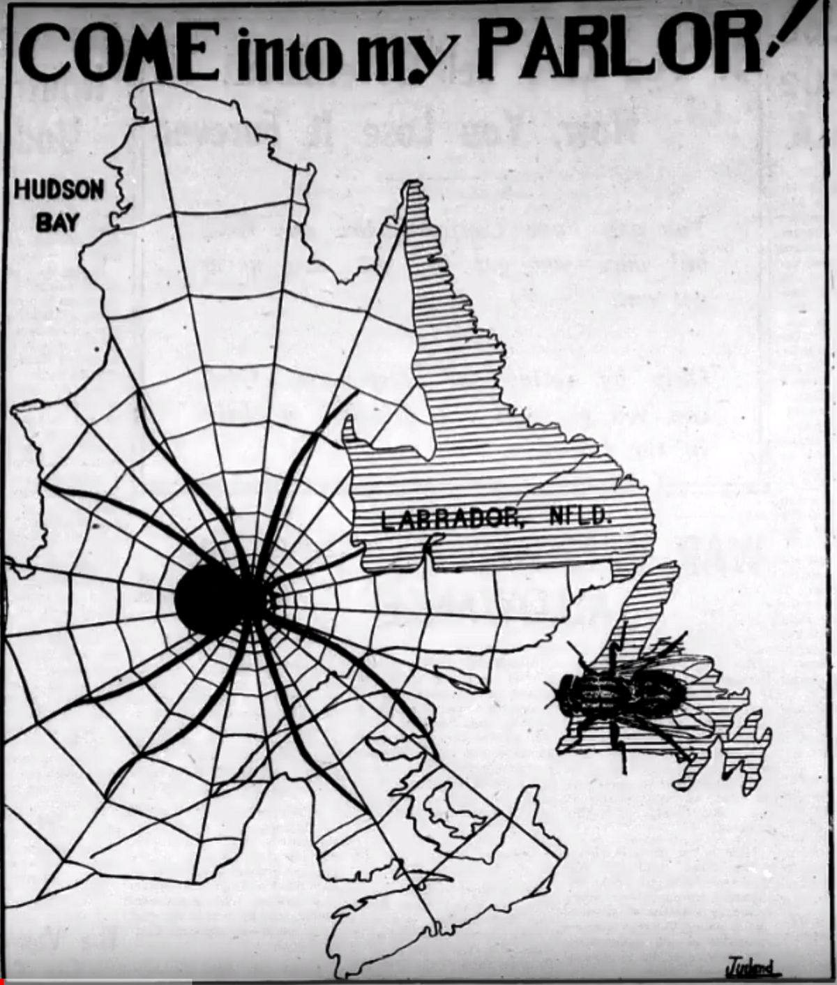 Anti-confederate poster in the campaign before the Newfoundland referendum, 1948.