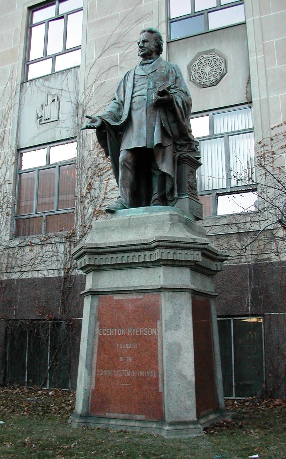 Statue of w:Egerton Ryerson, founder of the school system of Ontario, Canada