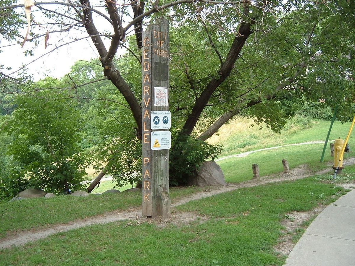 sign for cedarvale park this is my own work.