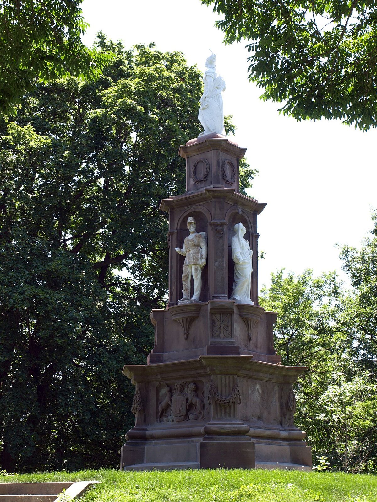 North face of the Fenian Monument located on the University of Toronto campus, Toronto.