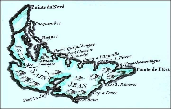 Map of Prince Edward Island in 1744