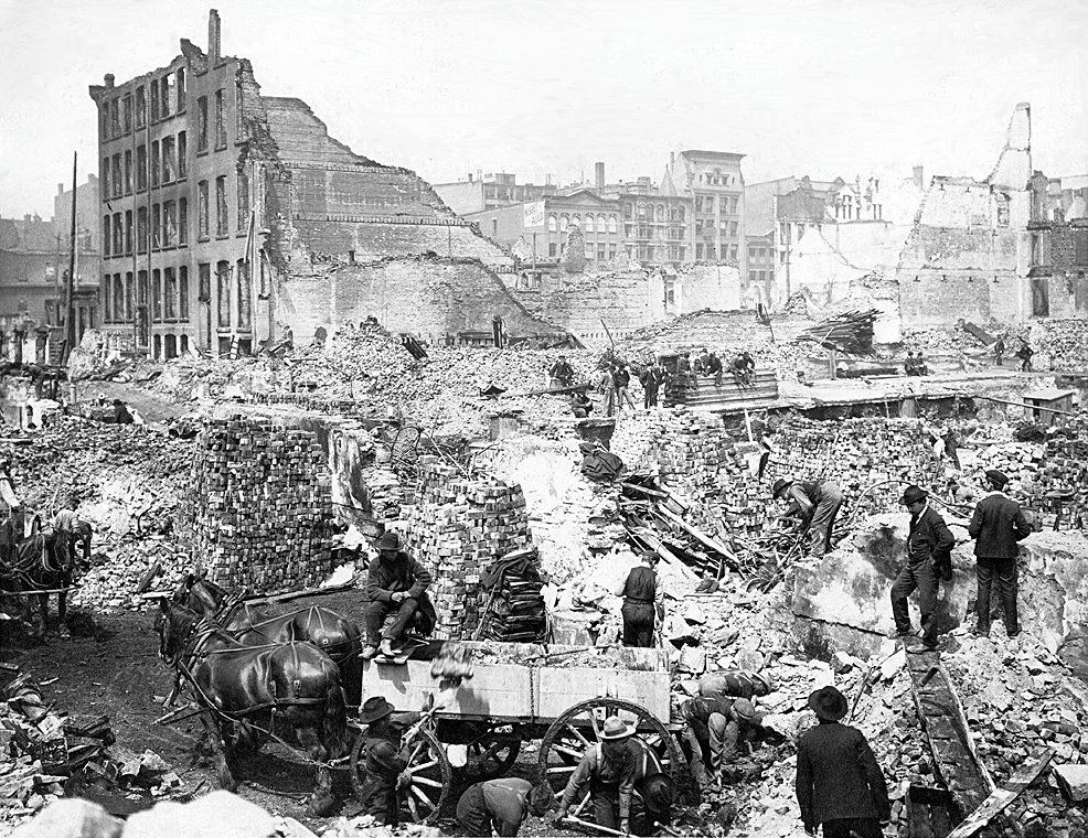 Front Street after the Toronto Fire of April 19, 1904. Archives of Ontario (I0006700) Photographer unknown Black and white print Edwin C. Gu