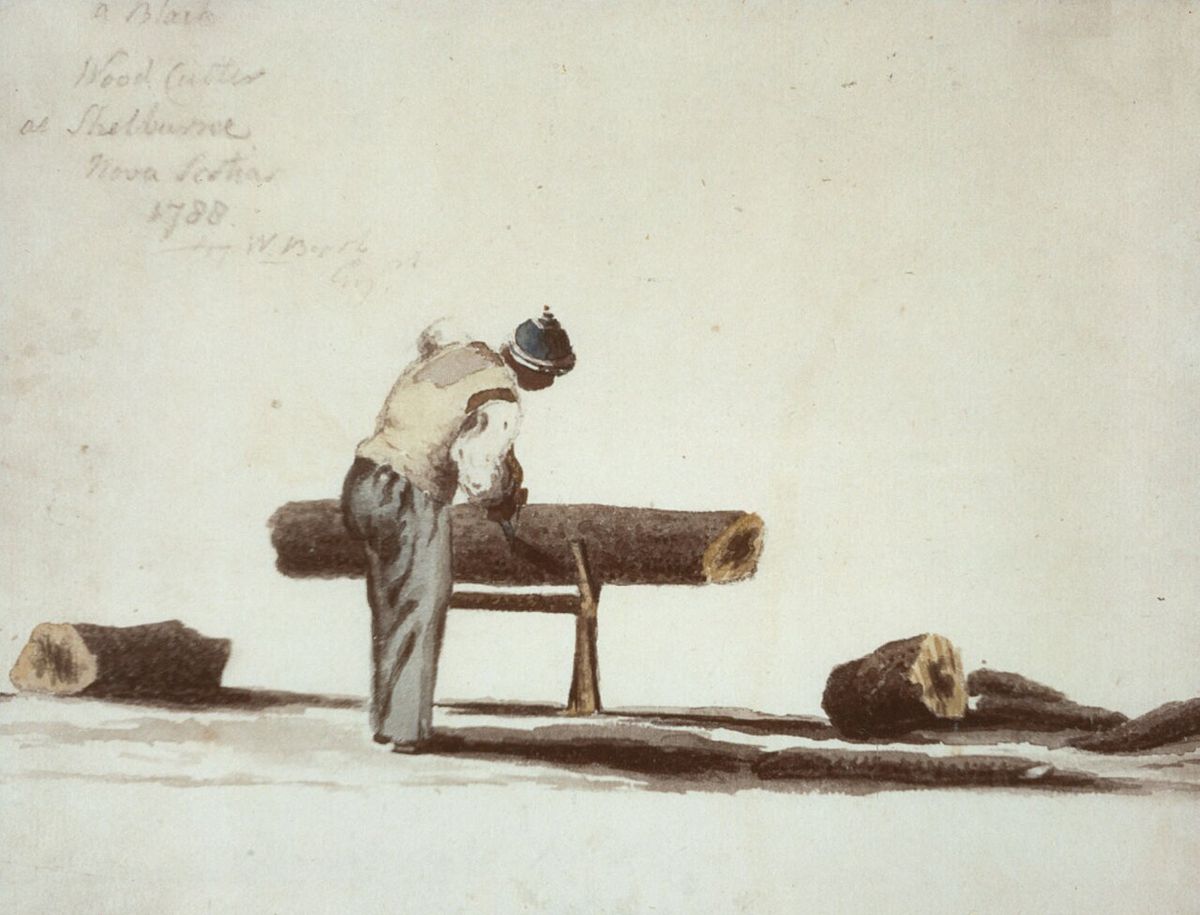 A black wood cutter at Shelburne, Nova Scotia