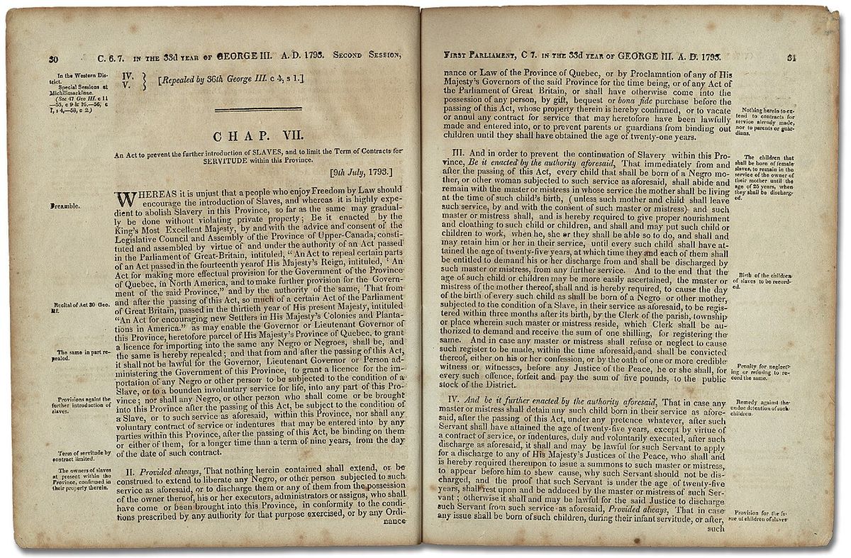 An Act to Prevent the further Introduction of Slaves and to limit the Term of Contracts for Servitude within this Province