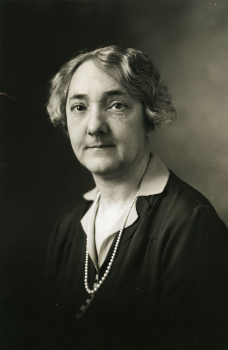 A portrait of United Farm Women of Alberta Vice-President (1924 - 1930) Elizabeth Wyman. Inscription on the reverse reads: "13 ems / 100 scr