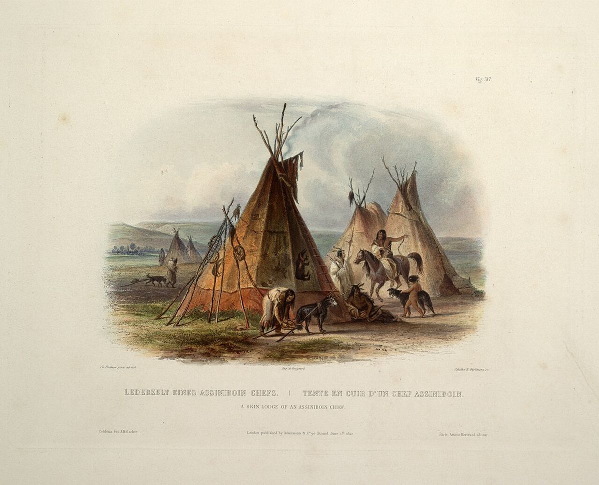 A skin lodge of the Assiniboin chief