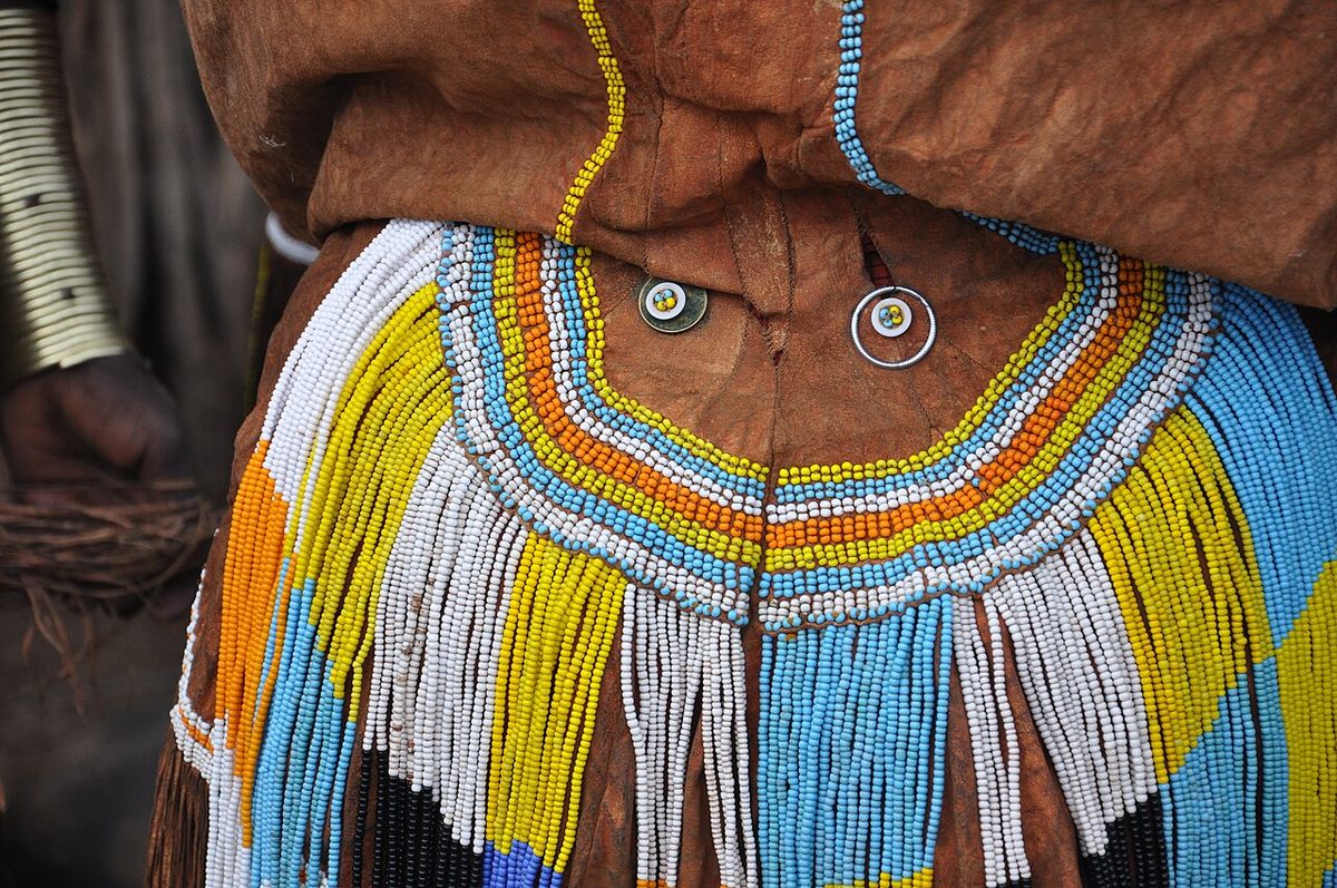 Beadwork on Ceremonial Dress of Datoga Woman, Tanzania