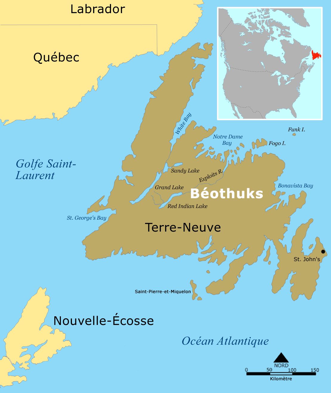 Tribal territory of Beothuk