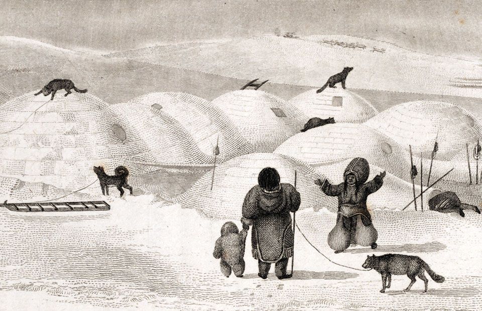 An inuit igloo village, by Lyon