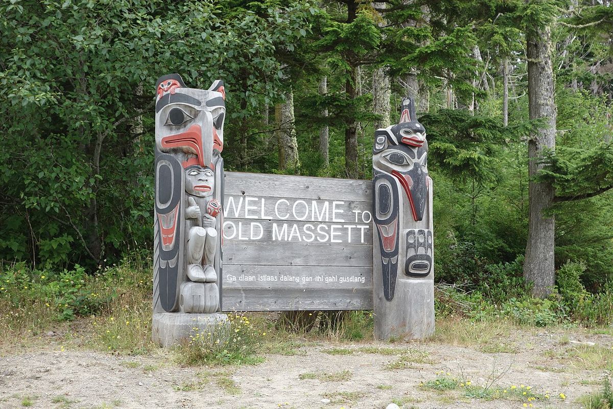 Welcome sign in Old Massett