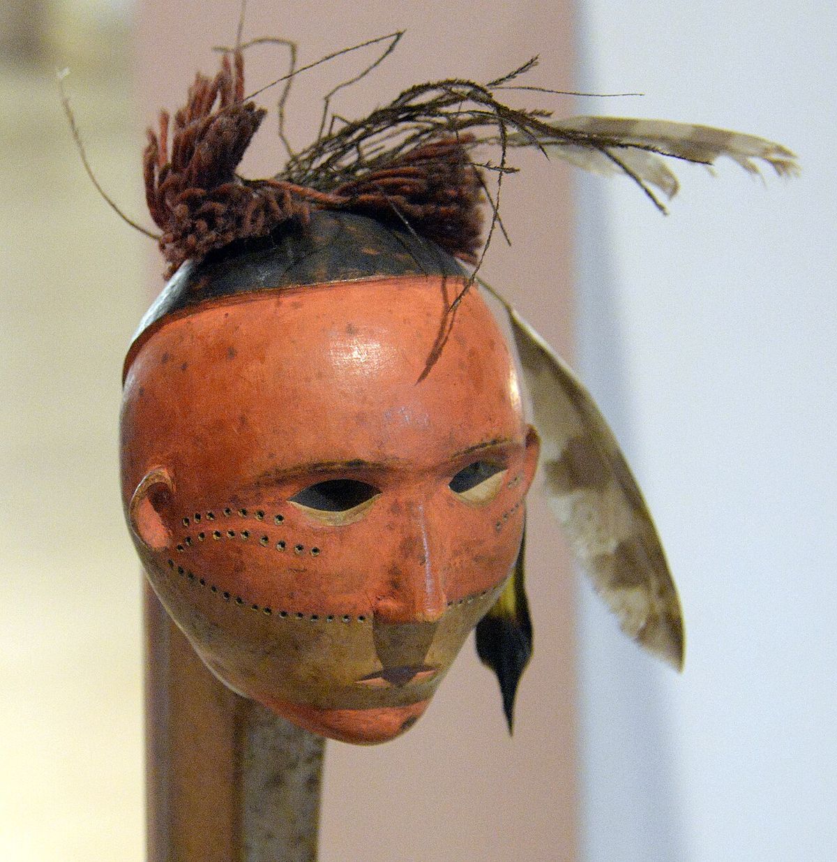 Detail. Ball-headed club. A diplomatic gift to James Bruce (8th Earl Elgin and 12th Earl of Kincardine), made most probably by Haudenosaunee